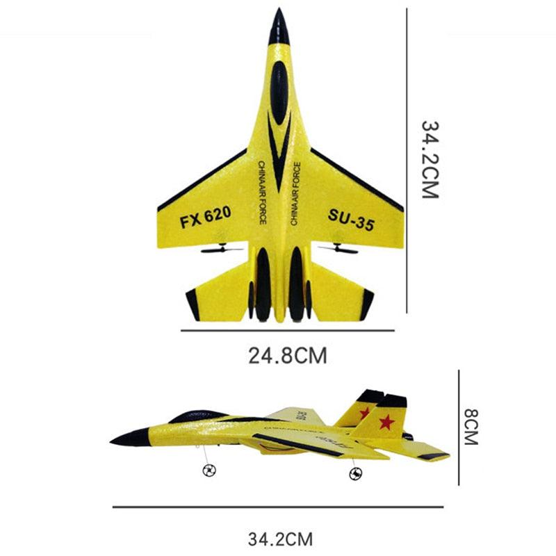 Avião Elétrico de Controle Remoto Flanker-E SU35 Asa Fixa com Led