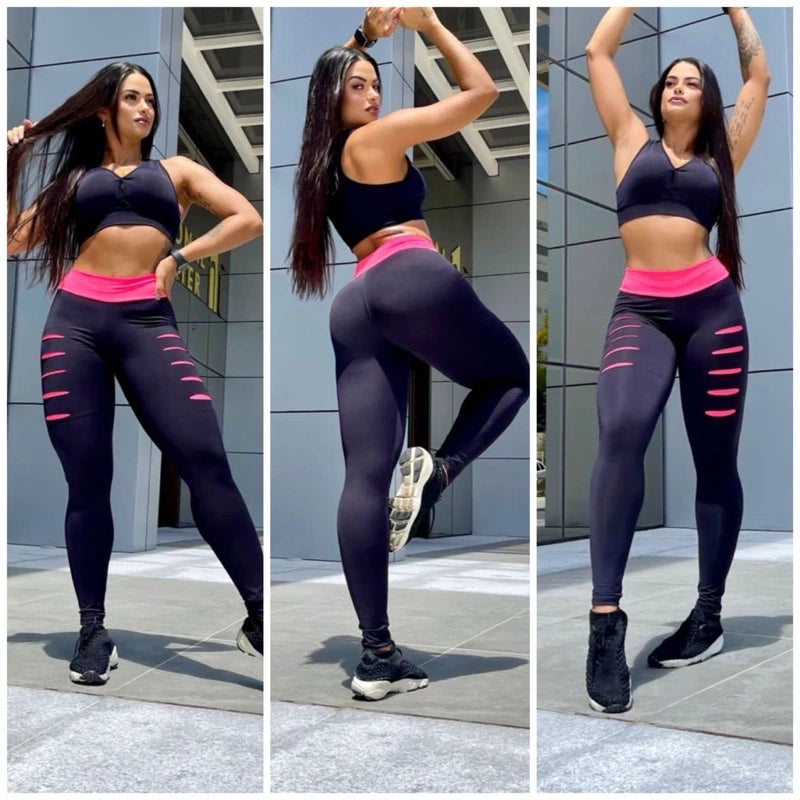 Conjunto Calça Legging Leg Treino Mais Top Fitness Calça Feminina Academia Tendência + FRETE GRATIS🚚